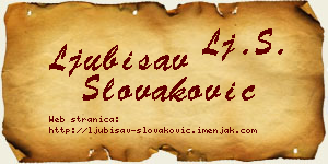 Ljubisav Slovaković vizit kartica